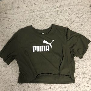 Olive Green Crop Top